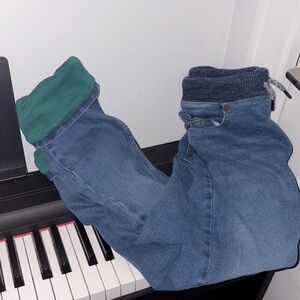 Kids’Blue Denim Lined Jeans Size Large 10-12y by Land’s End